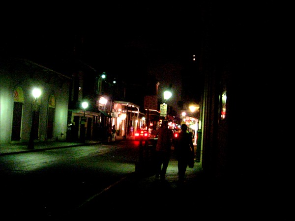 A dark street in New Orleans. Shot with my Canon S200.