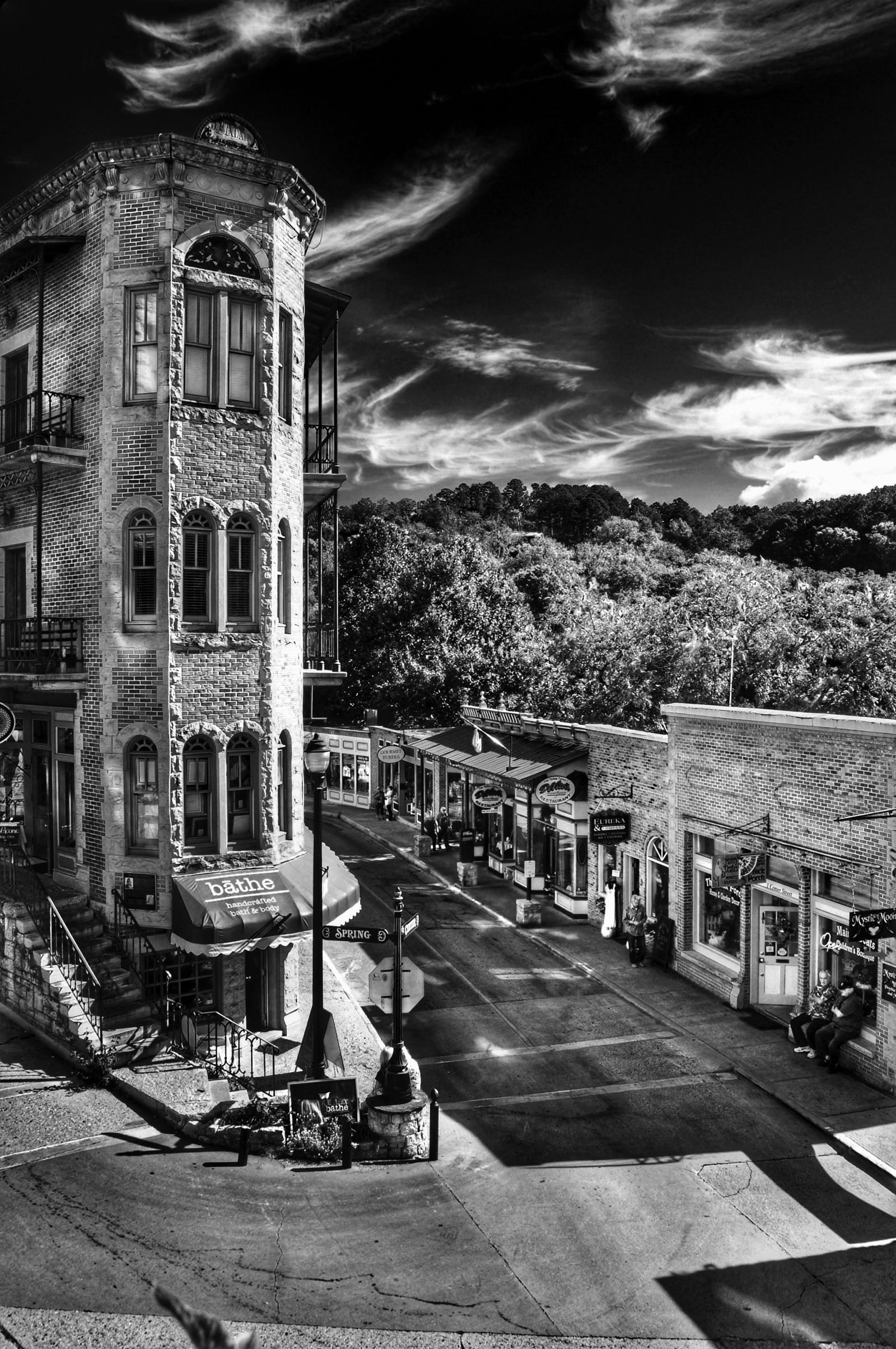 Faded color photo of the spanish influenced Quapaw Baths in Hot Springs.
