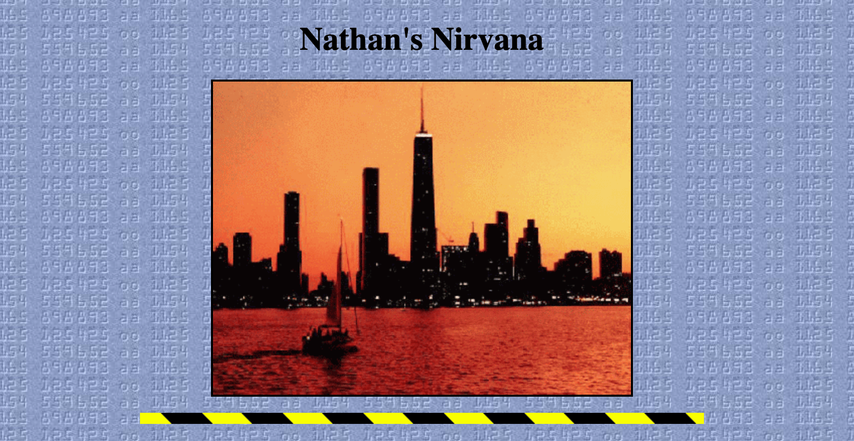 Screen shot of my header of my first website.