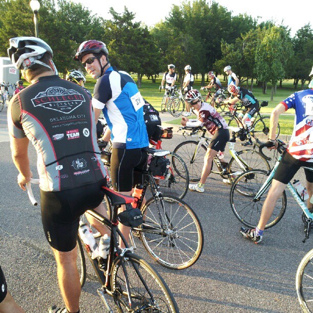 Picture of riders getting ready for the Tour De Cure.